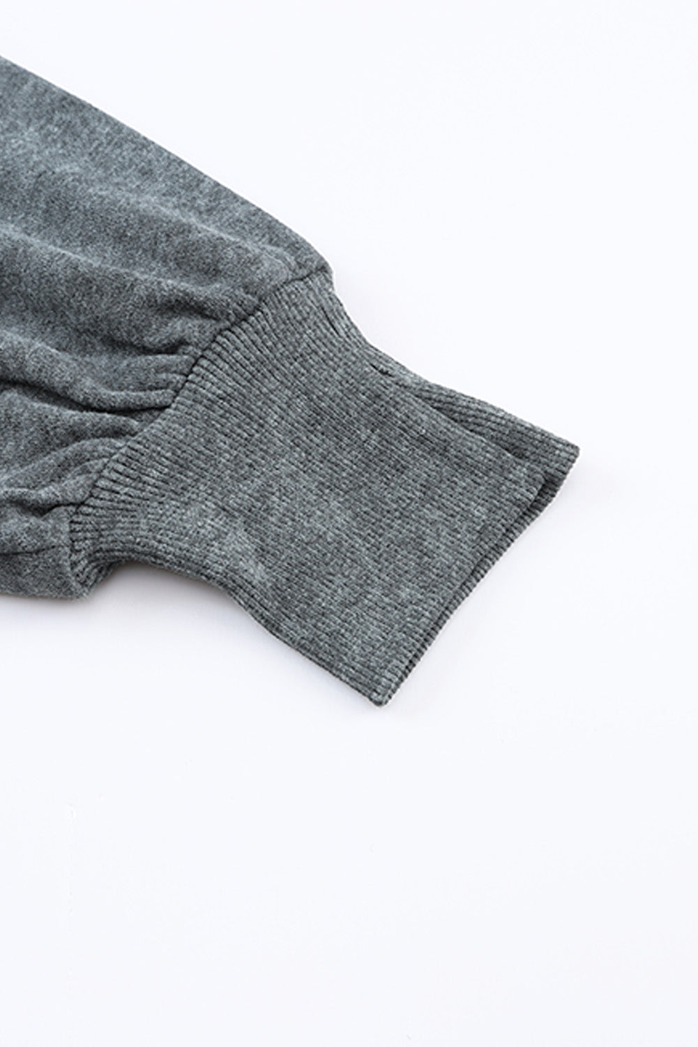 Gray Acid Wash Relaxed Fit Seamed Pullover Sweatshirt with Slits