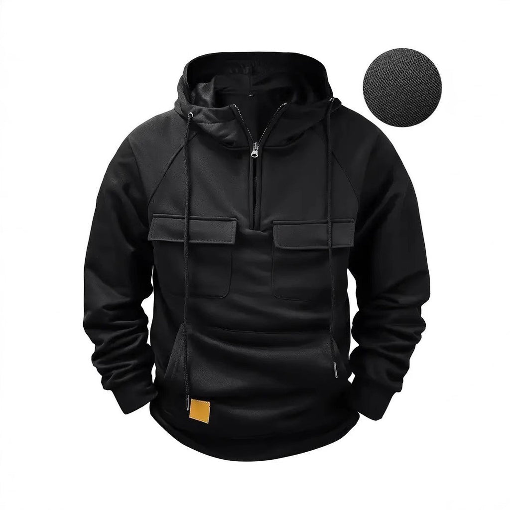 Casual Oversized Men's Hoodie, Heavyweight Streetwear Style Long Sleeve Jacket