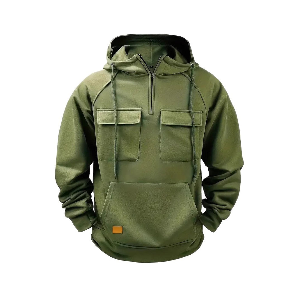 Casual Oversized Men's Hoodie, Heavyweight Streetwear Style Long Sleeve Jacket