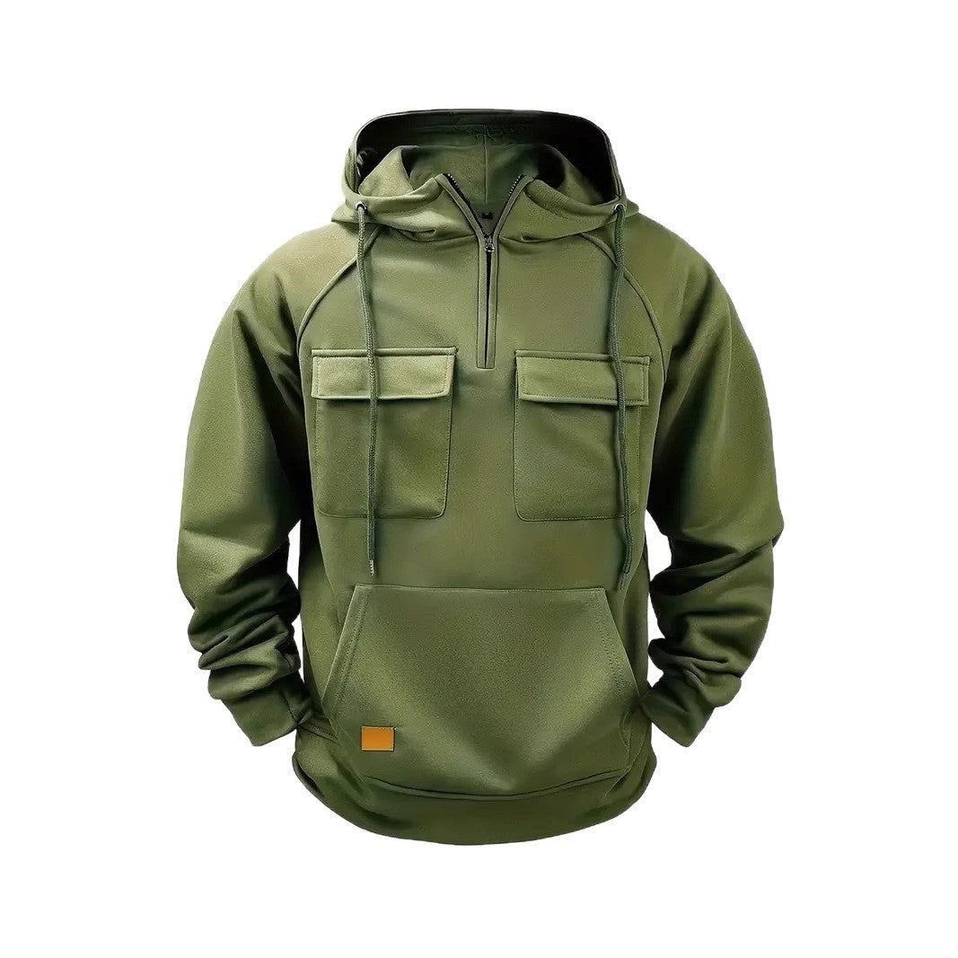 Casual Oversized Men's Hoodie, Heavyweight Streetwear Style Long Sleeve Jacket